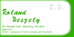 roland weszely business card